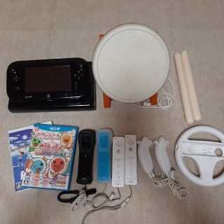 ウィーユー(Wii U)のWiiU BLACK 32GB 色々セット 太鼓の達人 (家庭用ゲーム機本体)