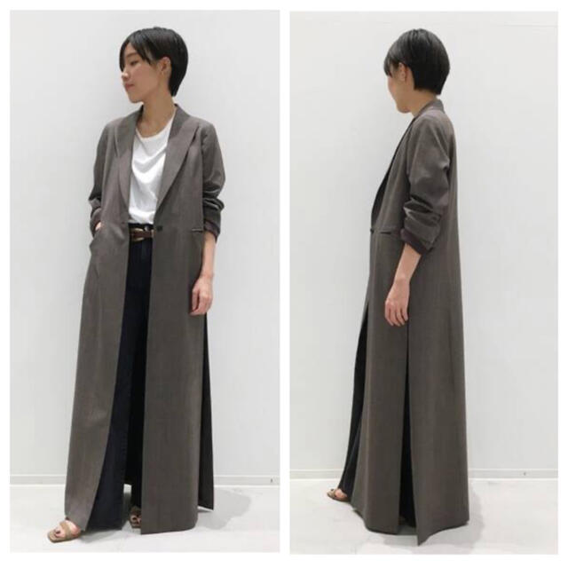 L'Appartement DEUXIEME CLASSE(アパルトモンドゥーズィエムクラス)の【新品】L'Appartement CHECK LONG SLIT コート レディースのジャケット/アウター(ロングコート)の商品写真