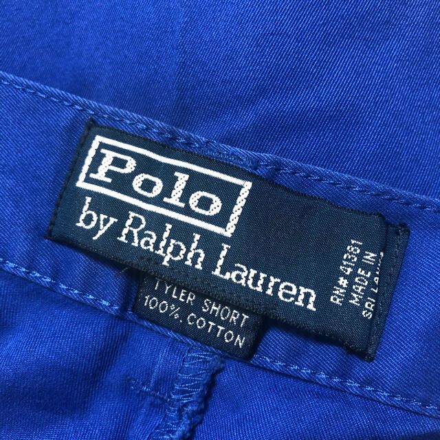 POLO RALPH LAUREN(ポロラルフローレン)のレアカラー90sポロラルフローレン2タックチノ ブルー ショートパンツ ショーツ メンズのパンツ(ショートパンツ)の商品写真