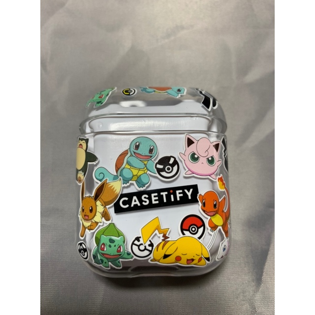 ポケモン(ポケモン)のレア！CASETiFY&ポケモン　Air Podsケース　used スマホ/家電/カメラのオーディオ機器(ヘッドフォン/イヤフォン)の商品写真