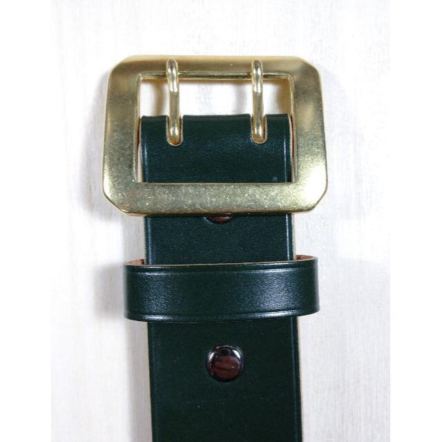 40mmプレーンベルト/グリーン/緑/UKブライドルレザー メンズのファッション小物(ベルト)の商品写真
