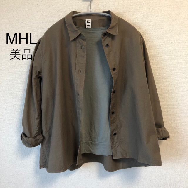 MARGARET HOWELL(マーガレットハウエル)の【美品】MHL. コットンシャツ サイズ3 マーガレットハウエル ジャケット レディースのトップス(シャツ/ブラウス(長袖/七分))の商品写真