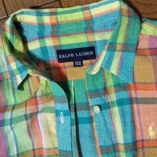 ラルフローレン(Ralph Lauren)のラルフローレン 150cm シャツワンピ チェック 春 かわいい 訳あり 美品(ワンピース)