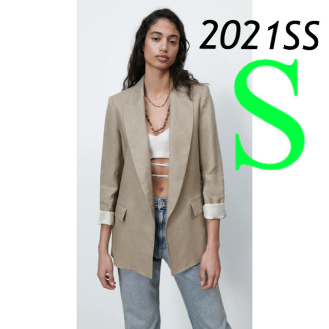 ZARA(ザラ)の＊2021SS＊ZARA リネン ブレザー レディースのジャケット/アウター(テーラードジャケット)の商品写真