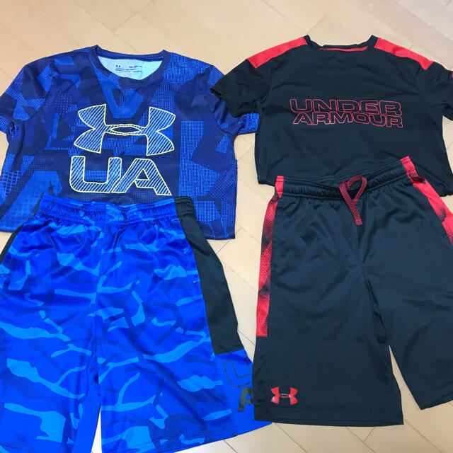 UNDER ARMOUR(アンダーアーマー)のジュニアＴシャツ＆ハーフパンツ4点セット150〜160 スポーツ/アウトドアのサッカー/フットサル(ウェア)の商品写真