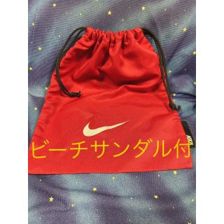 ナイキ(NIKE)のNIKEシューズバッグ(red)&ビーチサンダル(surfing world)(トレーニング用品)