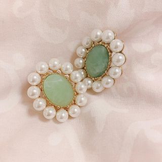 liquem♡ディフォルメピアスグリーン(ピアス)