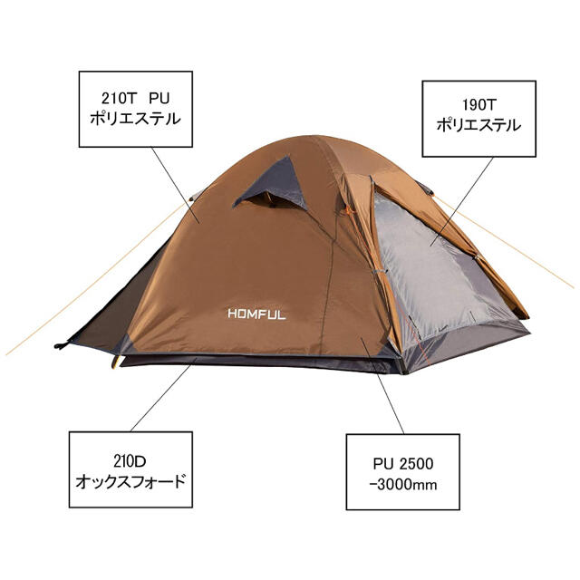 キャンプテント2人用 設営簡単 防災用 キャンプ用品 登山 折りたたみ 超軽量の通販 By チャンクリ S Shop ラクマ