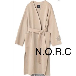 ノーク(N.O.R.C)の【最終値下げ】N.O.R.C ノーク　ノーカラーウールリバーコート(ロングコート)