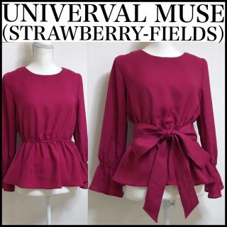 ストロベリーフィールズ(STRAWBERRY-FIELDS)の〖未使用に近い・新品同様〗リボン ウエスト・袖ゴム ブラウス(シャツ/ブラウス(長袖/七分))