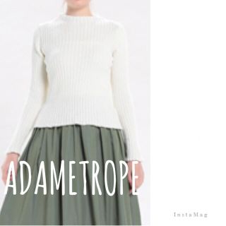 アダムエロぺ(Adam et Rope')の値下げ！ADAM ET ROPE/アダムエロペ /リブコットンプルオーバー(ニット/セーター)