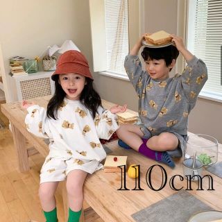 ザラキッズ(ZARA KIDS)のテディベア柄スウェットセットアップ 110cm(Tシャツ/カットソー)