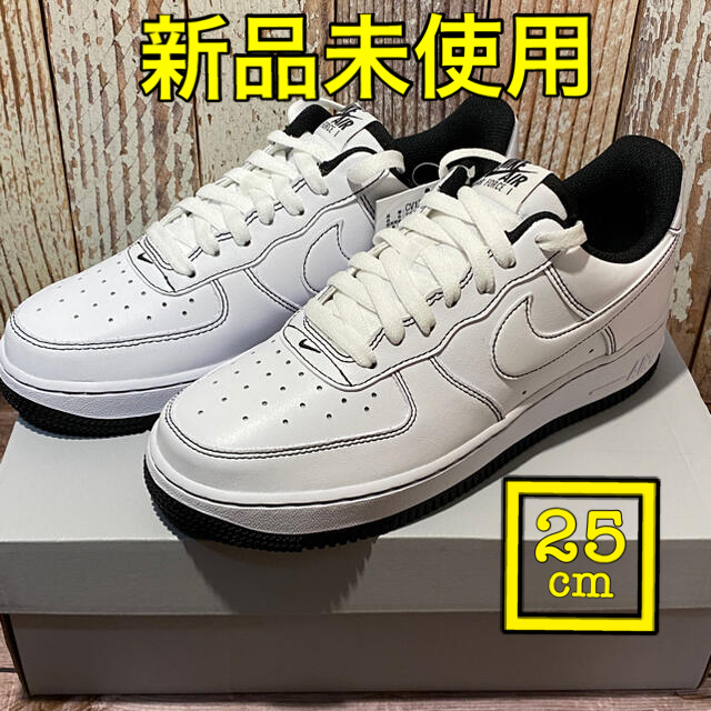 25cm ナイキ エアフォース1 07 白 黒 AIR FORCE 1 LOW