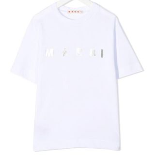 マルニ(Marni)の【新作】MARNI シルバーロゴTシャツ　ホワイト　14(Tシャツ(半袖/袖なし))