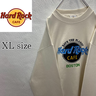 ロックハード(ROCK HARD)の【USA製】ハードロックカフェ　トレーナー大人気　刺繍ロゴ　ビッグロゴ　ボストン(スウェット)