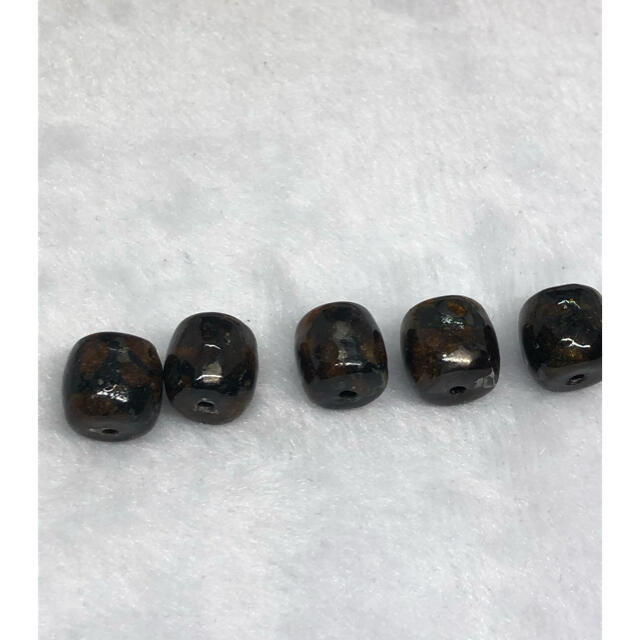 セリコパラサイト隕石樽型12mm5粒売り切り ハンドメイド 素材/材料