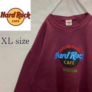 ロックハード(ROCK HARD)の【USA製】ハードロックカフェ　トレーナー大人気　刺繍ロゴ　ビッグロゴ　ボストン(スウェット)