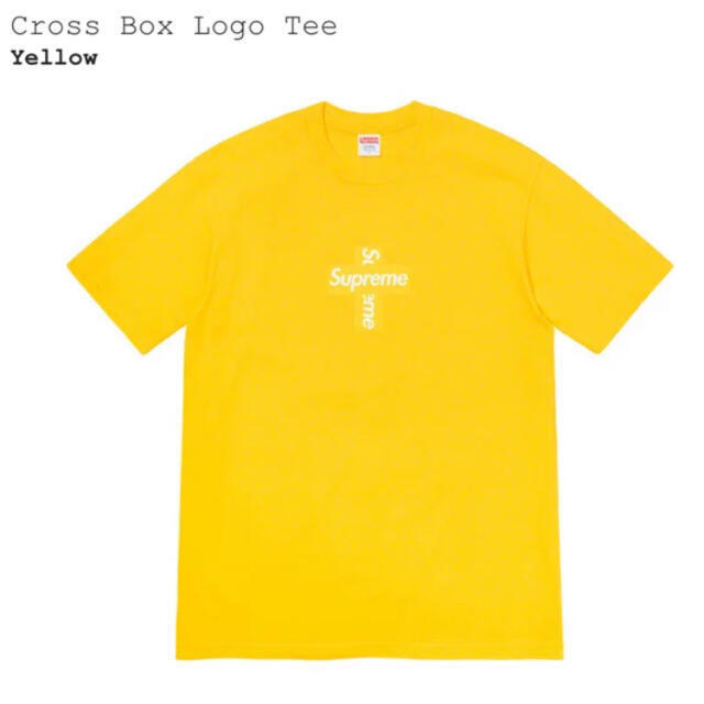 黄L Supreme Cross Box Logo Tee 新品未使用