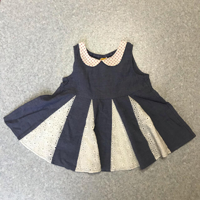 mou jon jon(ムージョンジョン)のm e n j e n j e nの女児１００ワンピース キッズ/ベビー/マタニティのキッズ服女の子用(90cm~)(ワンピース)の商品写真