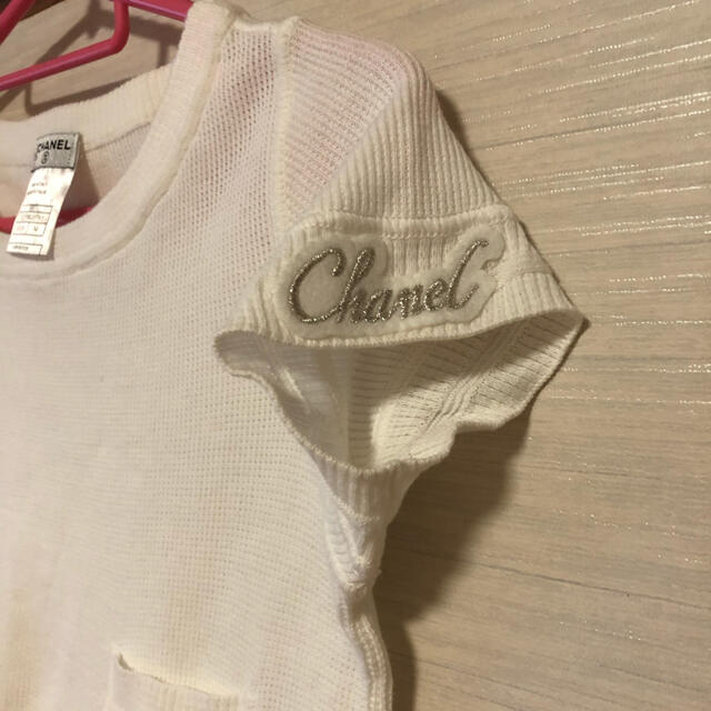 フラワーB ブルーグレイ 新宿伊勢丹購入CHANEL 白のサマーニット
