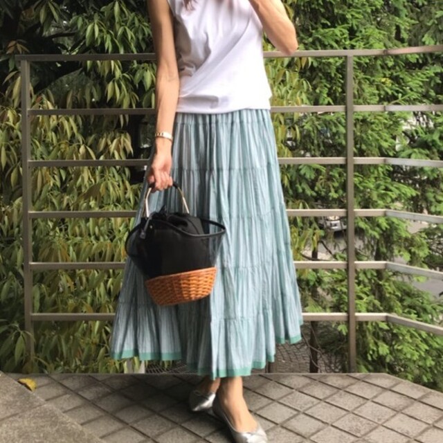 IENA - yuyu様【美品】MARIHA 草原の虹のスカート ストライプ グリーン