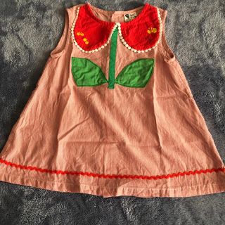 プチジャム(Petit jam)のプチジャム お花 チュニック レッド 110(Tシャツ/カットソー)