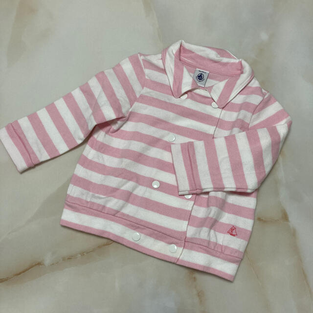 PETIT BATEAU(プチバトー)のPETIT BATEAU  スウェットカーディガン　81m キッズ/ベビー/マタニティのベビー服(~85cm)(カーディガン/ボレロ)の商品写真