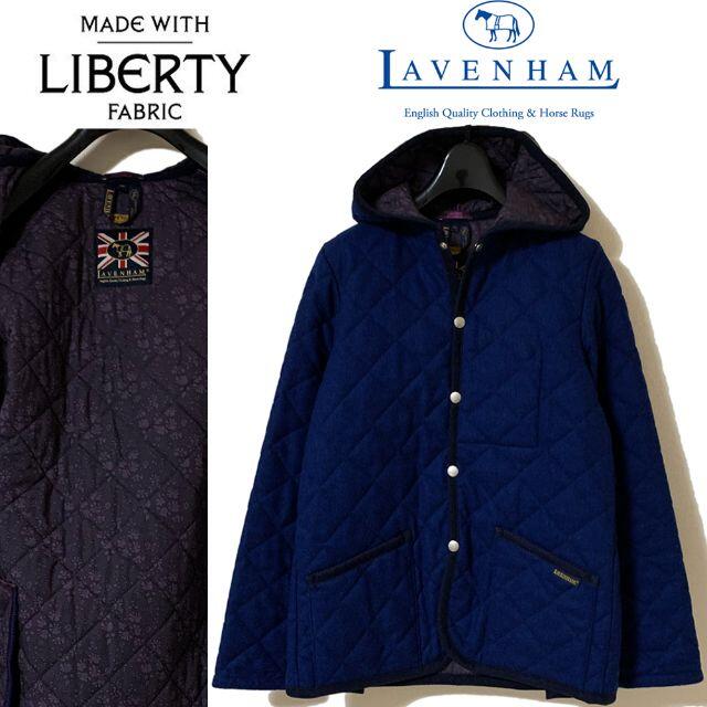 LAVENHAM(ラベンハム)のラベンハム×リバティ クレイドン フード ウール キルティング ジャケット 38 レディースのジャケット/アウター(ブルゾン)の商品写真