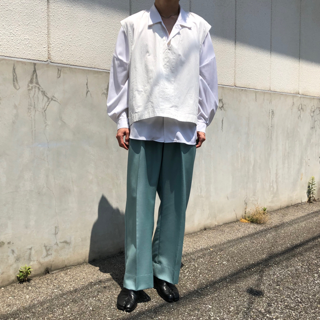 白 フリル付 NEAT BOWER ROEBUCK WIDE ニート ワイド ターコイズ