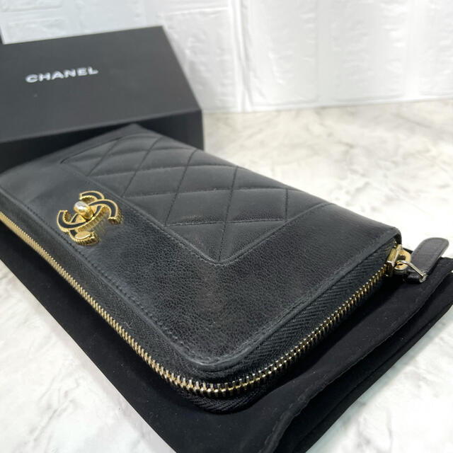 CHANEL シャネル 美品 マドモアゼル 長財布 ラウンドファスナー 4