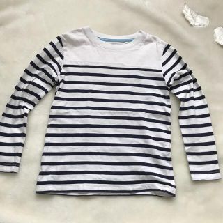 ユニクロ(UNIQLO)のUNIQLO KIDS*ボーダーロンT*120*白×ネイビー(Tシャツ/カットソー)