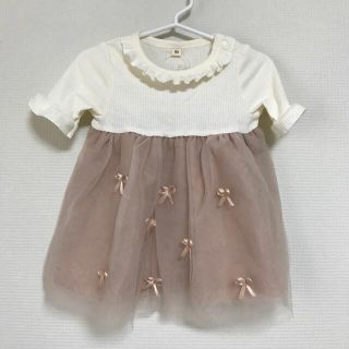 シマムラ(しまむら)の新品未使用タグ付き♡juo しまむら　ベビー　チュールワンピース　90サイズ(ワンピース)