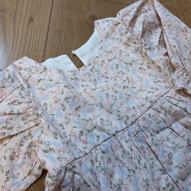 専用！90cmキッズワンピース　花柄ピンク　長袖 キッズ/ベビー/マタニティのキッズ服女の子用(90cm~)(ワンピース)の商品写真