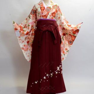 袴フルセット ジュニア用へ直し 135～150cm 袴変更可 NO13329(和服/着物)