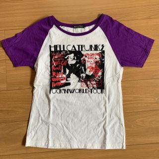 ヘルキャットパンクス(HELLCATPUNKS)のヘルキャットパンクス ラグラン Tシャツ 半袖 レディース M(Tシャツ(半袖/袖なし))