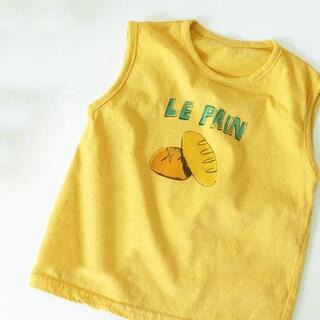 SALE　韓国子供服　イエロータンクトップ　パンプリント　90cm(Tシャツ/カットソー)