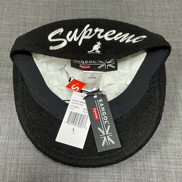 supreme kangol ベレー帽　bermuda 504 hat 黒　L