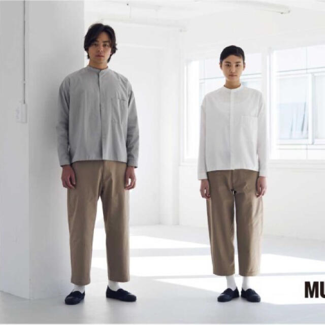 ◆新品◆ MUJI Laboストレッチチノワイドクロップドパンツ／ベージュ／Ｌ