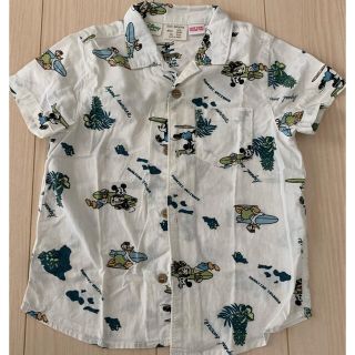 ザラキッズ(ZARA KIDS)のZARAキッズ　開襟シャツ　ミッキー柄(Tシャツ/カットソー)