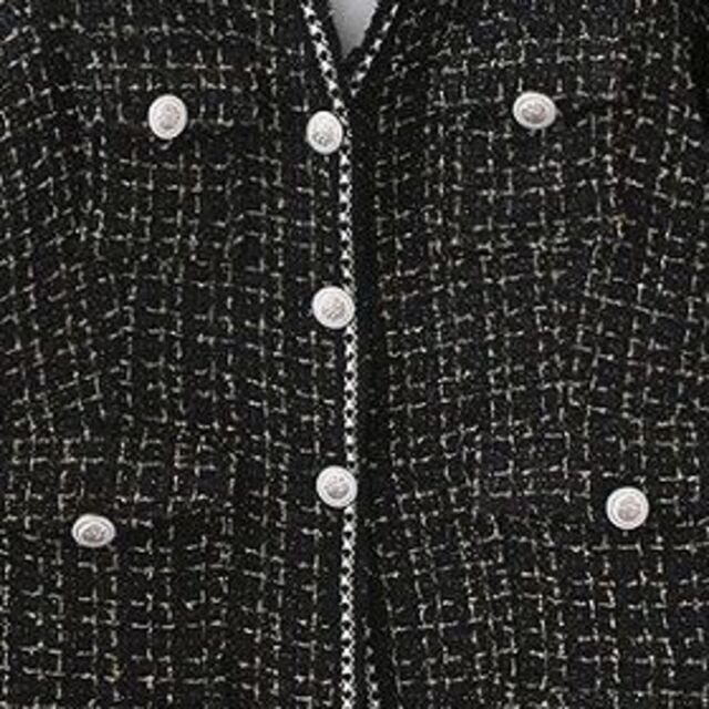 ジャガードジャケット　ブラック（表記：3XL） レディースのジャケット/アウター(ノーカラージャケット)の商品写真