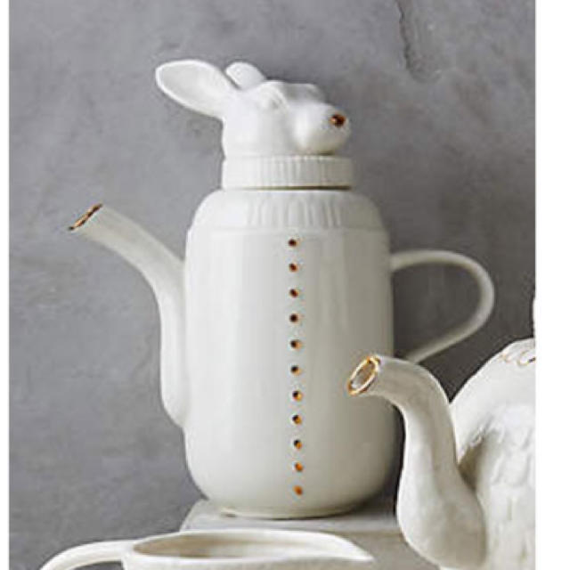 SALEレア新品 アンソロポロジー うさぎのティーポット 陶器製 ウサギ