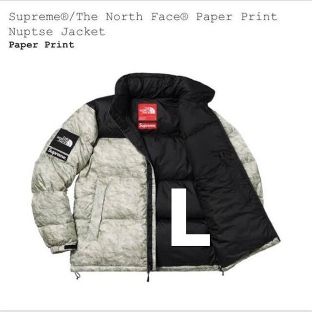 Supreme North Face Paper Nuptse Jacket L