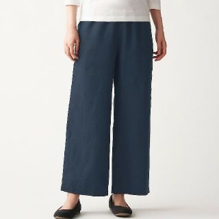 ムジルシリョウヒン(MUJI (無印良品))の ◆新品◆  無印良品フレンチリネンストレートパンツ／Ｍ／ダークネイビー (カジュアルパンツ)