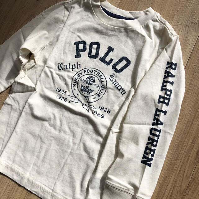 Ralph Lauren(ラルフローレン)のラルフローレン　キッズ　男の子　ロンT 100 長袖　Tシャツ　白　子供服 キッズ/ベビー/マタニティのキッズ服男の子用(90cm~)(Tシャツ/カットソー)の商品写真