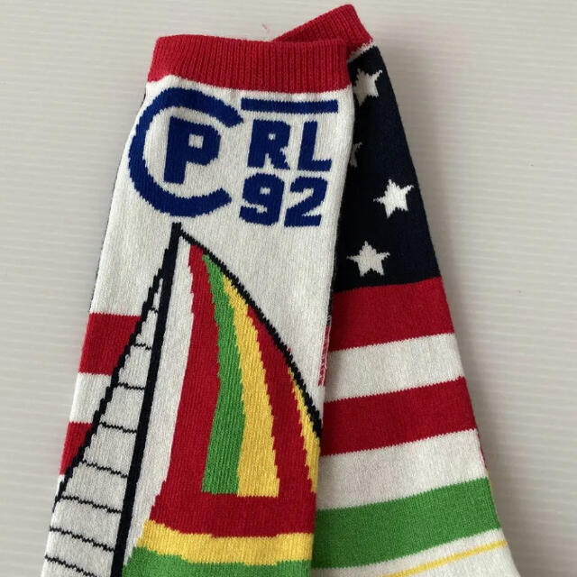 POLO RALPH LAUREN(ポロラルフローレン)の2足❣️新品⭐️ ポロ ラルフローレン 靴下 22〜24 ポロベア柄 国旗柄 レディースのレッグウェア(ソックス)の商品写真