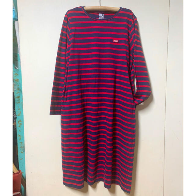 CHUMS(チャムス)の新品　CHUMS L/S T Dress ワンピース　ボーダー レディースのワンピース(ひざ丈ワンピース)の商品写真