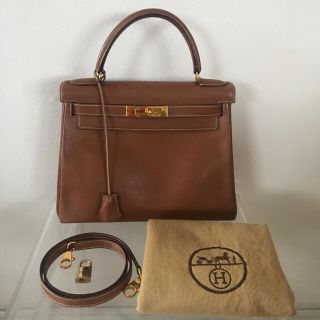 エルメス(Hermes)のHERMESケリーバック 28cm ゴールド クシュベル 内縫(ハンドバッグ)