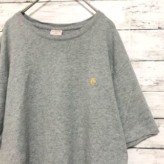 ブルックスブラザース(Brooks Brothers)の【美品】ゴールド刺繍ロゴ ブルックスブラザーズ  tシャツ 半袖 グレー 夏(Tシャツ/カットソー(半袖/袖なし))