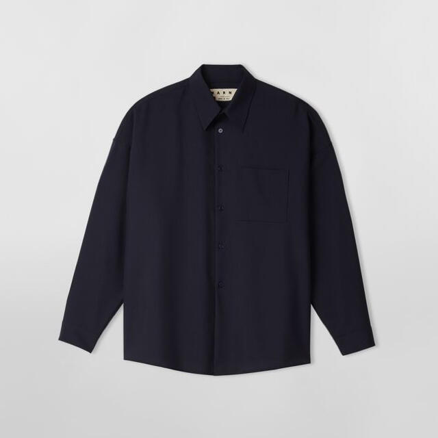 marni TROPICAL WOOL SHIRT NAVY