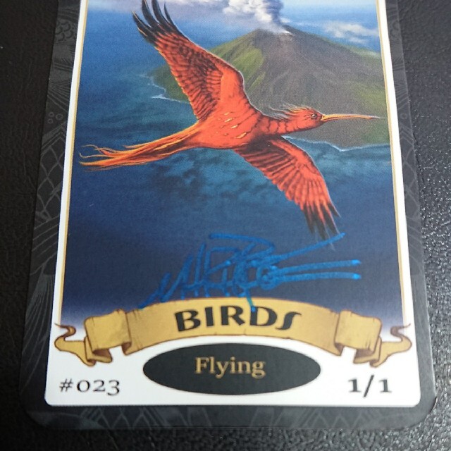 マジック：ザ・ギャザリング(マジックザギャザリング)の《Birds/鳥》Mark Poole サイン入り オリジナルトークン エンタメ/ホビーのトレーディングカード(シングルカード)の商品写真